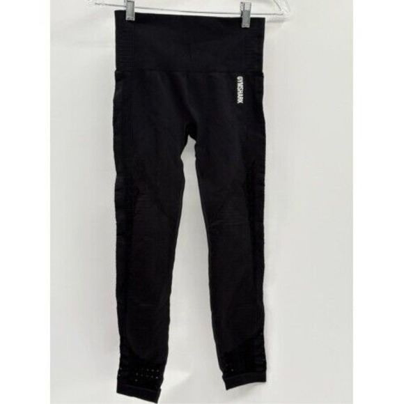 Gymshark Leggings Women Size XS Black Compression Cut Out High Rise - Picture 1 of 10